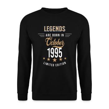 Legends are born in October 1995 - Unisex Sweatshirt - black - Front - Alina (178cm) & Michal (187cm)