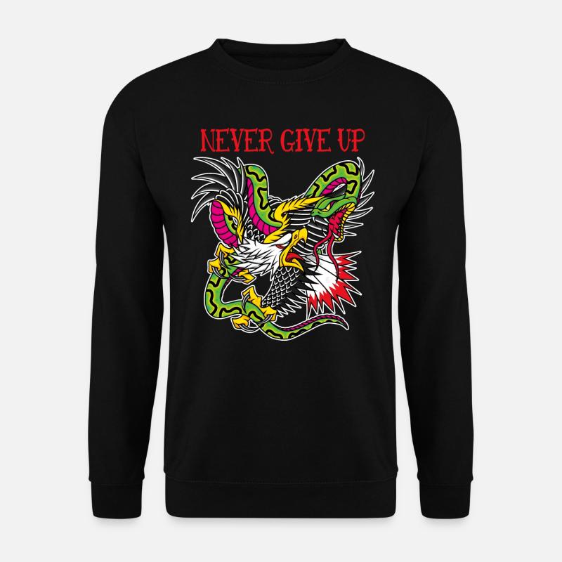 Adler und Schlange traditionelle alte Schule Tattoo - Unisex Pullover - Schwarz