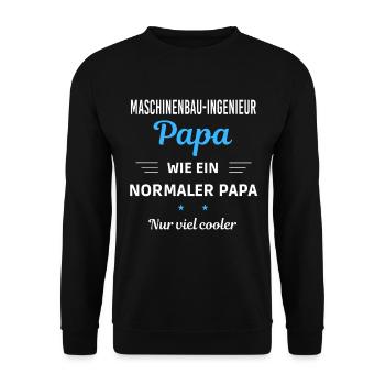 ein Papa nur viel cooler Maschinenbau-Ingenieur - Unisex Pullover - Schwarz - Vorne - Alina (178cm) & Michal (187cm)
