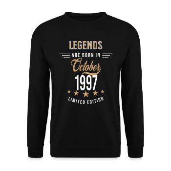 Legends are born in October 1997 - Unisex Sweatshirt - black - Front - Alina (178cm) & Michal (187cm)