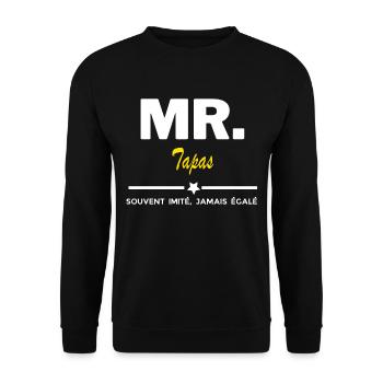 MR. souvent imité, jamais égalé Tapas - Sweat-shirt Unisexe - noir - Devant - Alina (178cm) & Michal (187cm)