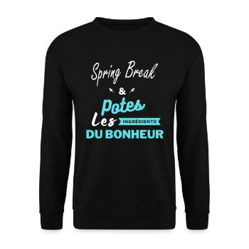 potes les ingrédients du bonheur Spring Break - Sweat-shirt Unisexe - noir - Devant - Alina (178cm) & Michal (187cm)