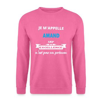 Je m'appelle excellence Amand - Sweat-shirt Unisexe - rose - Devant