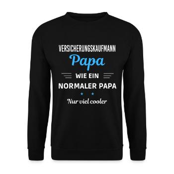 wie ein normaler Papa nur viel cooler - Unisex Pullover - Schwarz - Vorne - Alina (178cm) & Michal (187cm)