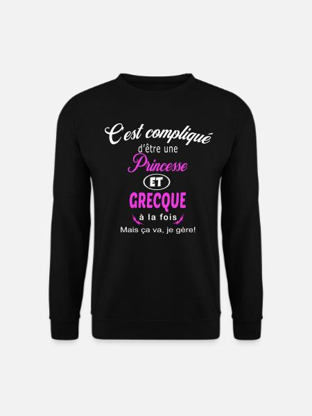 c'est compliqué princesse et Grecque - Sweat-shirt Unisexe - noir