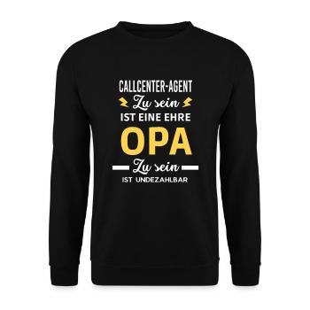 Zu sein ist eine ehre OPA ist undezahlbar - Unisex Pullover - Schwarz - Vorne - Alina (178cm) & Michal (187cm)