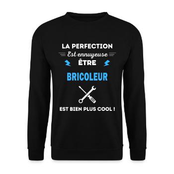 La perfection est ennuyeuse cool BRICOLEUR - Sweat-shirt Unisexe - noir - Devant - Alina (178cm) & Michal (187cm)