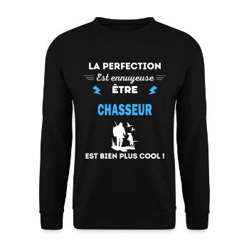 La perfection est ennuyeuse cool chasseur - Sweat-shirt Unisexe - noir - Devant - Alina (178cm) & Michal (187cm)
