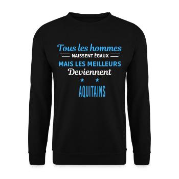 tous les hommes naissent égaux Aquitains - Sweat-shirt Unisexe - noir - Devant - Alina (178cm) & Michal (187cm)