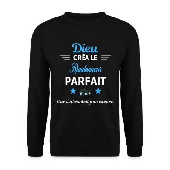 dieu créa parfait humour de bureau Randonneur - Sweat-shirt Unisexe - noir - Devant - Alina (178cm) & Michal (187cm)