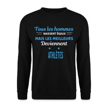 tous les hommes naissent égaux Athlètes - Sweat-shirt Unisexe - noir - Devant - Alina (178cm) & Michal (187cm)