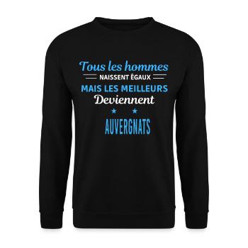 tous les hommes naissent égaux Auvergnats - Sweat-shirt Unisexe - noir - Devant - Alina (178cm) & Michal (187cm)
