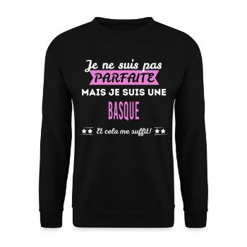 Je ne suis pas parfaite Basque - Sweat-shirt Unisexe - noir - Devant - Alina (178cm) & Michal (187cm)