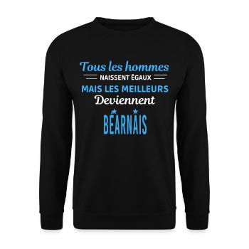 tous les hommes naissent égaux Béarnais - Sweat-shirt Unisexe - noir - Devant - Alina (178cm) & Michal (187cm)