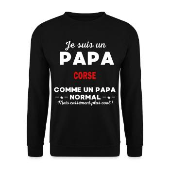 Je suis un Papa CORSE - Sweat-shirt Unisexe - noir - Devant - Alina (178cm) & Michal (187cm)
