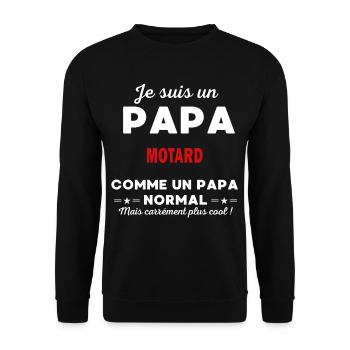 Je suis un Papa MOTARD - Sweat-shirt Unisexe - noir - Devant - Alina (178cm) & Michal (187cm)
