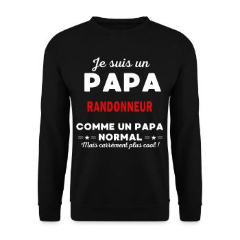 Je suis un Papa RANDONNEUR - Sweat-shirt Unisexe - noir - Devant - Alina (178cm) & Michal (187cm)