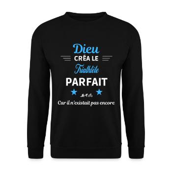 dieu créa parfait humour de bureau Triathlète - Sweat-shirt Unisexe - noir - Devant - Alina (178cm) & Michal (187cm)
