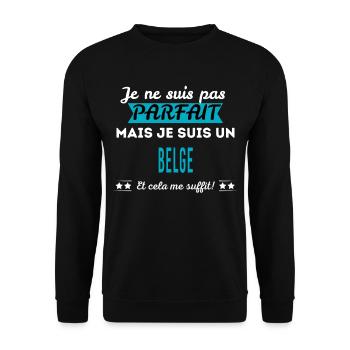 Je ne suis pas parfait BELGE - Sweat-shirt Unisexe - noir - Devant - Alina (178cm) & Michal (187cm)