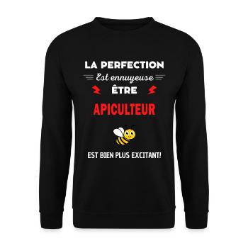 La perfection est ennuyeuse excitant! Apiculteur - Sweat-shirt Unisexe - noir - Devant - Alina (178cm) & Michal (187cm)