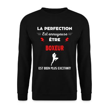 La perfection est ennuyeuse excitant! boxeur - Sweat-shirt Unisexe - noir - Devant - Alina (178cm) & Michal (187cm)