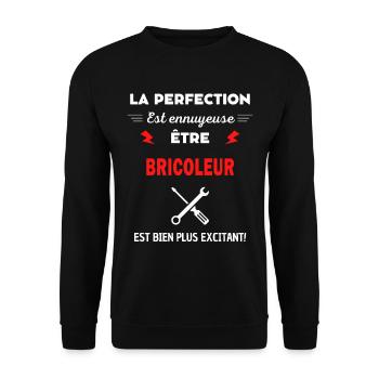 La perfection est ennuyeuse excitant! BRICOLEUR - Sweat-shirt Unisexe - noir - Devant - Alina (178cm) & Michal (187cm)