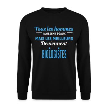 tous les hommes naissent égaux Biologistes - Sweat-shirt Unisexe - noir - Devant - Alina (178cm) & Michal (187cm)