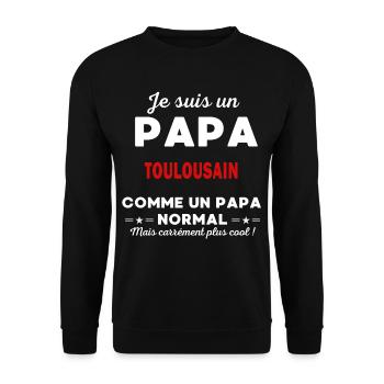 Je suis un Papa TOULOUSAIN - Sweat-shirt Unisexe - noir - Devant - Alina (178cm) & Michal (187cm)