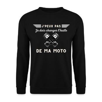 J'peux pas, je dois changer l'huile de ma moto - Sweat-shirt Unisexe - noir - Devant - Alina (178cm) & Michal (187cm)
