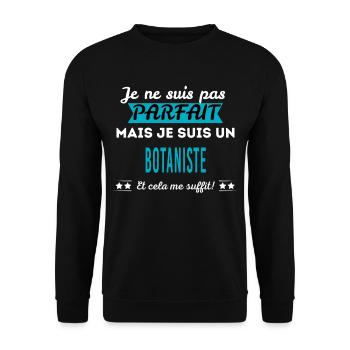 Je ne suis pas parfait BOTANISTE - Sweat-shirt Unisexe - noir - Devant - Alina (178cm) & Michal (187cm)