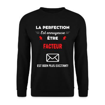 La perfection est ennuyeuse excitant! facteur - Sweat-shirt Unisexe - noir - Devant - Alina (178cm) & Michal (187cm)
