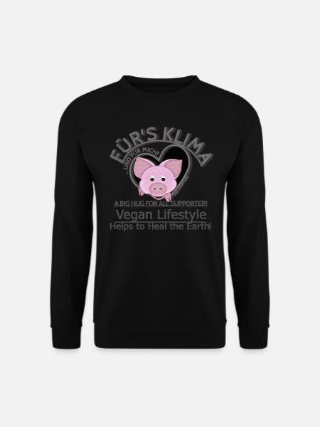 Schweinchen weibl. Vegan Klima SabineVegan - Unisex Pullover - Schwarz