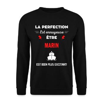 La perfection est ennuyeuse excitant! Marin - Sweat-shirt Unisexe - noir - Devant - Alina (178cm) & Michal (187cm)