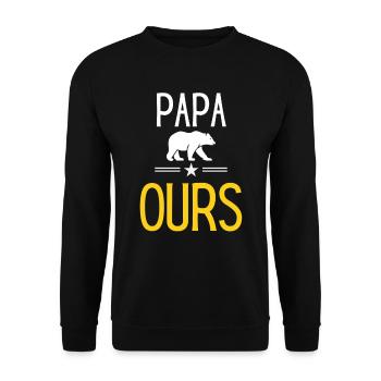 Papa ours - Sweat-shirt Unisexe - noir - Devant - Alina (178cm) & Michal (187cm)