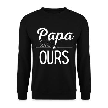 Papa ours - Sweat-shirt Unisexe - noir - Devant - Alina (178cm) & Michal (187cm)