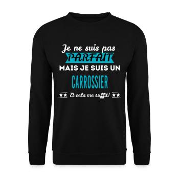 Je ne suis pas parfait CARROSSIER - Sweat-shirt Unisexe - noir - Devant - Alina (178cm) & Michal (187cm)