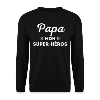 Papa mon super héros - Sweat-shirt Unisexe - noir - Devant - Alina (178cm) & Michal (187cm)