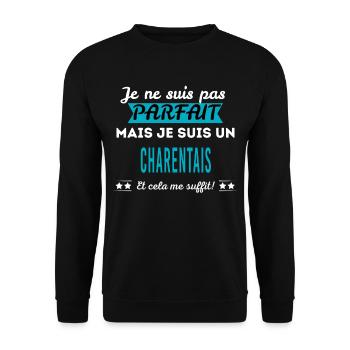 Je ne suis pas parfait CHARENTAIS - Sweat-shirt Unisexe - noir - Devant - Alina (178cm) & Michal (187cm)