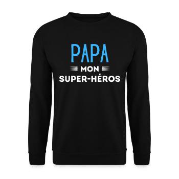 Papa mon super héros - Sweat-shirt Unisexe - noir - Devant - Alina (178cm) & Michal (187cm)