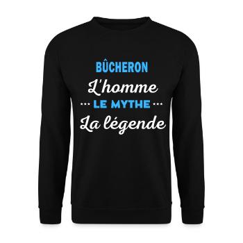 BÛCHERON homme mythe légende - Sweat-shirt Unisexe - noir - Devant - Alina (178cm) & Michal (187cm)