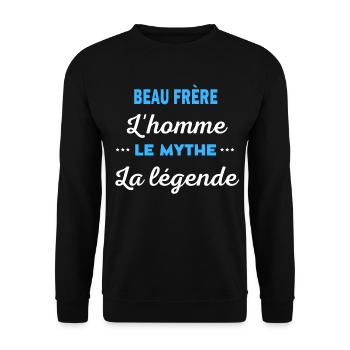 BEAU FRÈRE homme mythe légende - Sweat-shirt Unisexe - noir - Devant - Alina (178cm) & Michal (187cm)