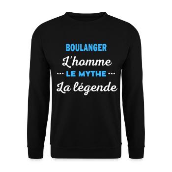 BOULANGER homme mythe légende - Sweat-shirt Unisexe - noir - Devant - Alina (178cm) & Michal (187cm)
