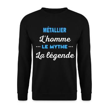 MÉTALLIER homme mythe légende - Sweat-shirt Unisexe - noir - Devant - Alina (178cm) & Michal (187cm)