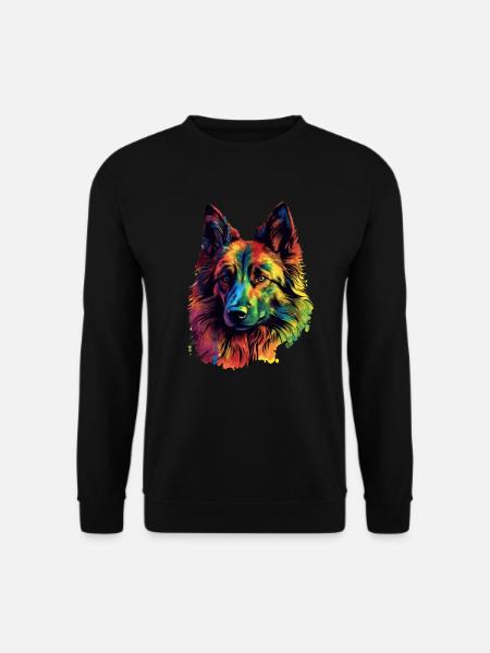 Bunter belgischer Tervuren Hund - Unisex Pullover - Schwarz