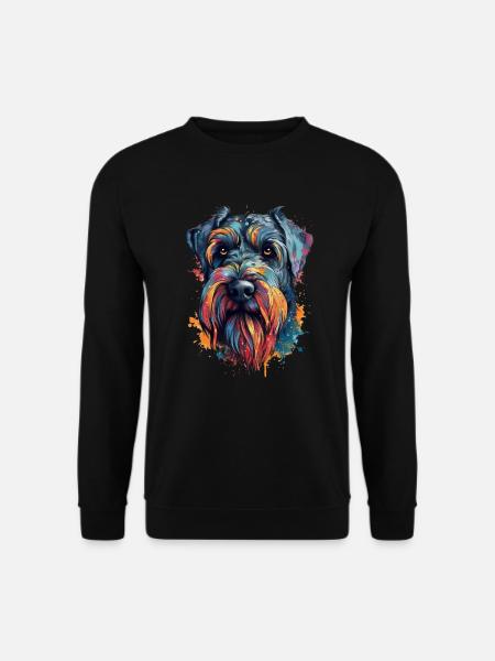 Kleurrijke Giant-schnauzer hond - Uniseks sweater - zwart