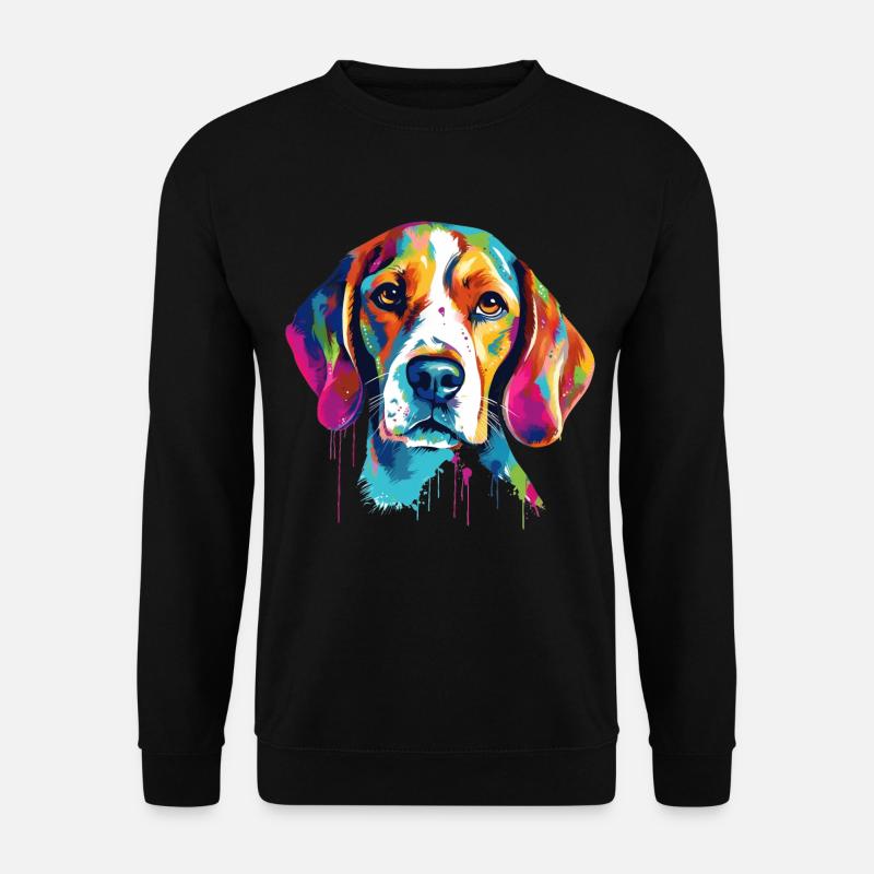 Bunter Beagle - Unisex Pullover - Schwarz