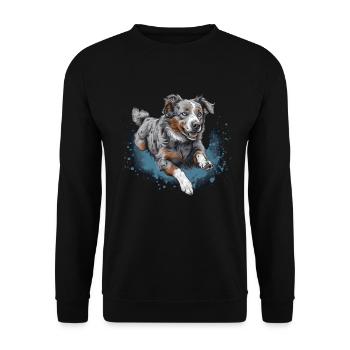 Berger australien Dock-Plongée dans l’eau - Sweat-shirt Unisexe - noir - Devant - Alina (178cm) & Michal (187cm)