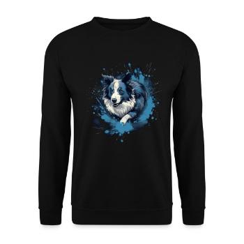 Border-collie Dock-Plongée dans l’eau - Sweat-shirt Unisexe - noir - Devant - Alina (178cm) & Michal (187cm)