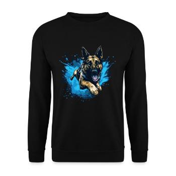 Berger allemand Dock-Plongée dans l’eau - Sweat-shirt Unisexe - noir - Devant - Alina (178cm) & Michal (187cm)