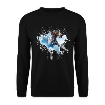 Pointeur allemand à poil court Dock-Plongée dans l’eau - Sweat-shirt Unisexe - noir - Devant - Alina (178cm) & Michal (187cm)